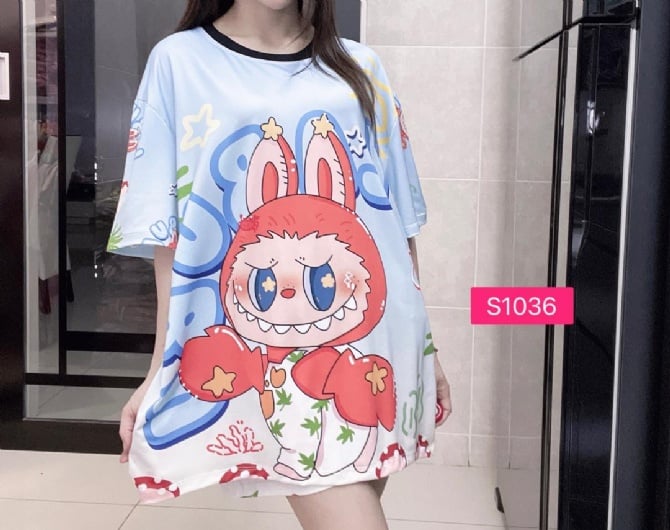 Labubu Crab In The Seaport Frame With Soft Blue  (Bust 120cm)