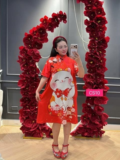 CHEONGSAME DRESS LUCKY CAT BIG
