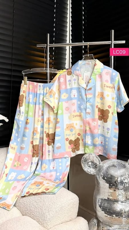BEAR SET LONG PANT SHORT SLEEVER (BUST 130CM)