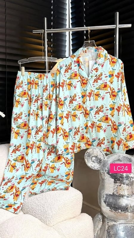 POOH LIGHT GREEN SET LONG PANT LONG SLEEVER (BUST 130CM)