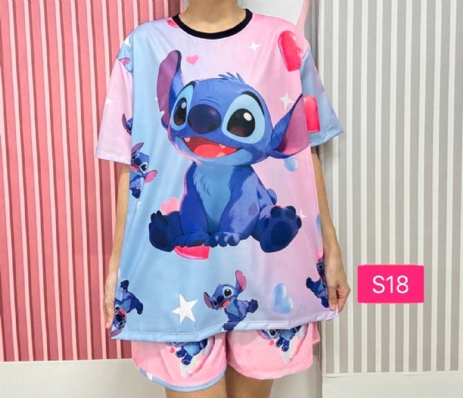 Stitch blue & pink  (free size,bust 120cm)