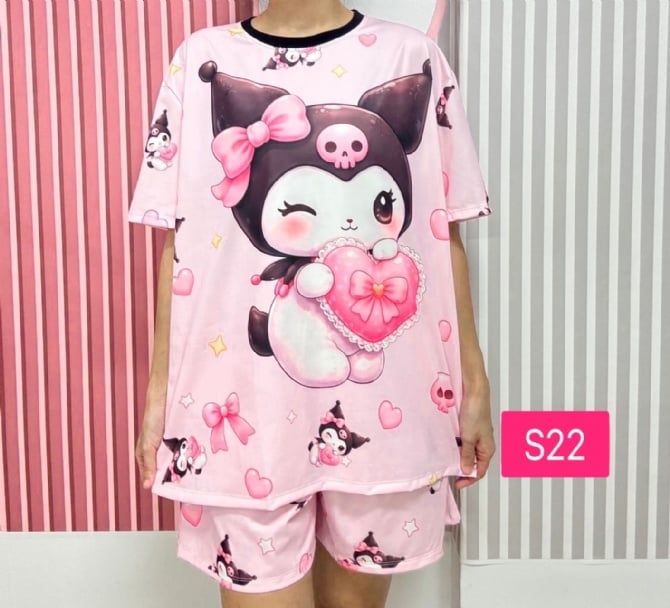 Lủi mí pink heart  (free size,bust 120cm)