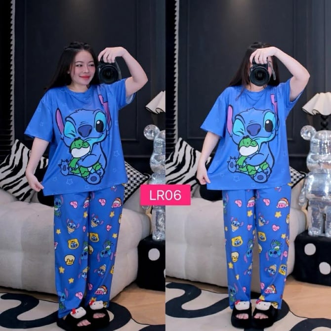 STITCH LONG PANT SET (FREE SIZE BUST 120CM)