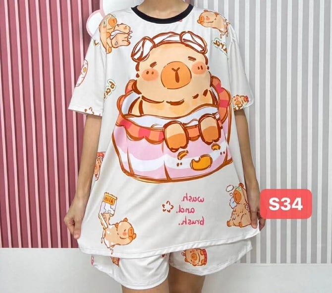CAPYBARA SET BATH SET SHORT PANT (FREE SIZE,BUST 120CM)