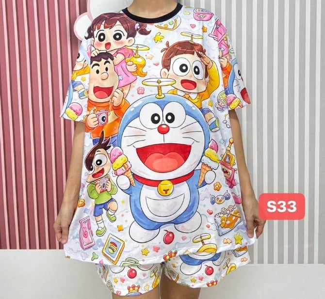 DORAEMON SET SHORT PANT (FREE SIZE,BUST 120CM)