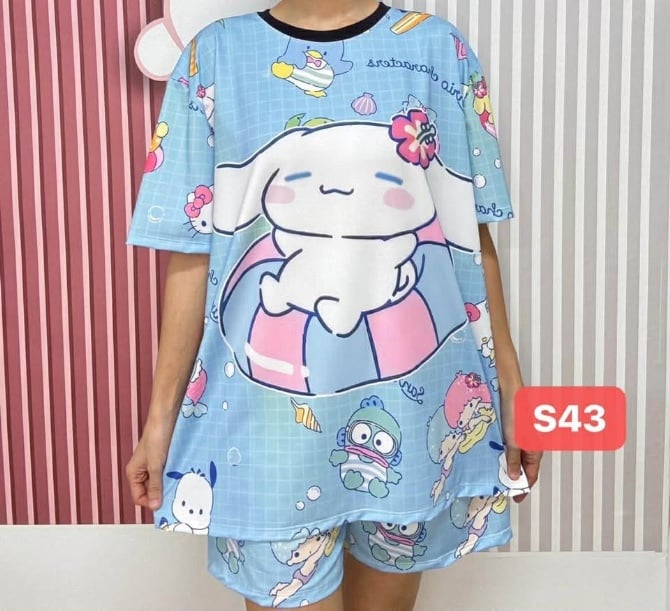 SANRIO CINAMOROL SET SHORT PANT (FREE SIZE,BUST 120CM)