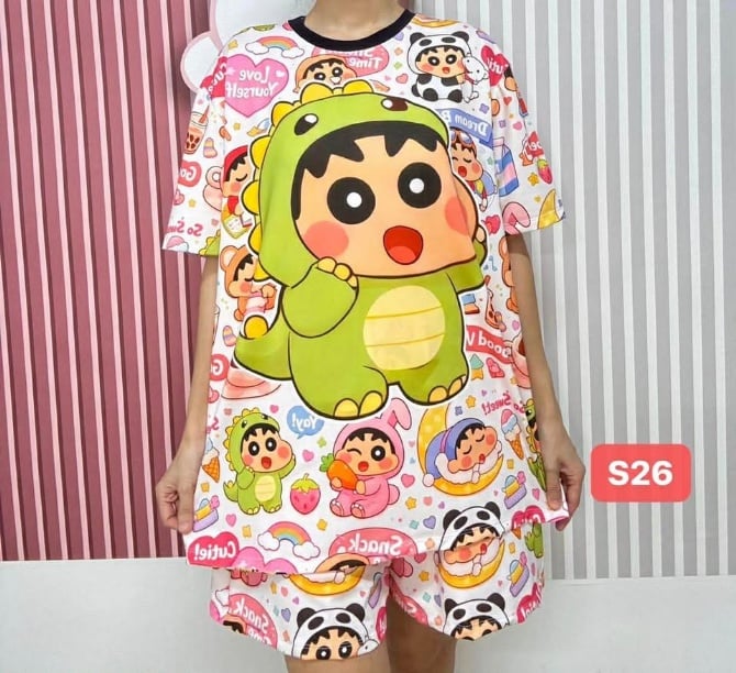 BABY SHIN CHAN IN DINOSAUR SET SHORT PANT (FREE SIZE,BUST 120CM)