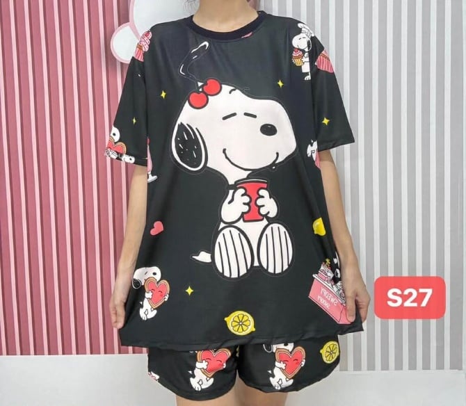 SNOOPY SET SHORT PANT (FREE SIZE,BUST 120CM)
