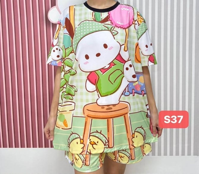 POCHACO IN GARDEN SET SHORT PANT (FREE SIZE,BUST 120CM)