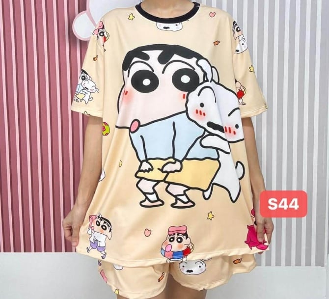 SHIN CHAN & LITTE DOG ,SET SHORT PANT (FREE SIZE,BUST 120CM)