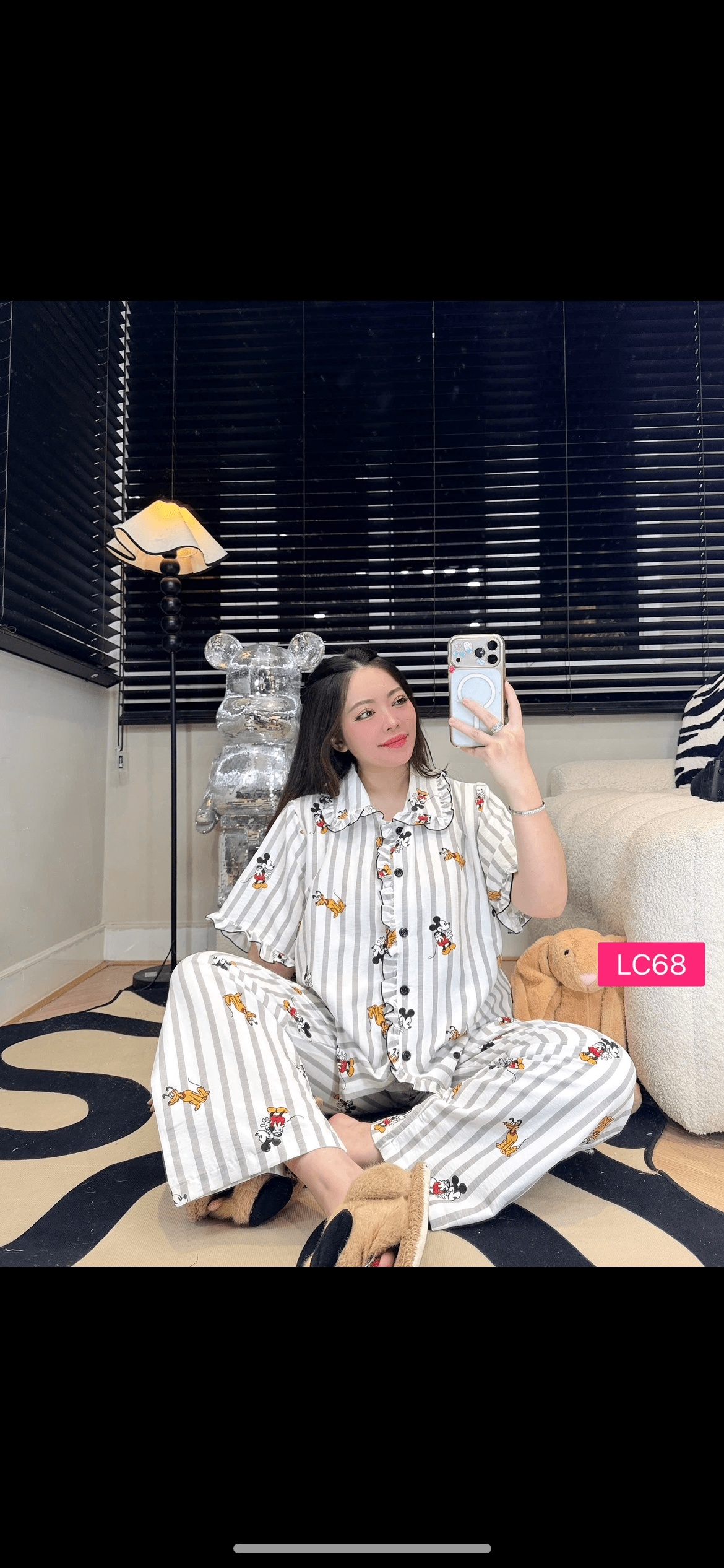 Lady Set Long Pan Mickey Blue (Free Size , Bust 120cm)
