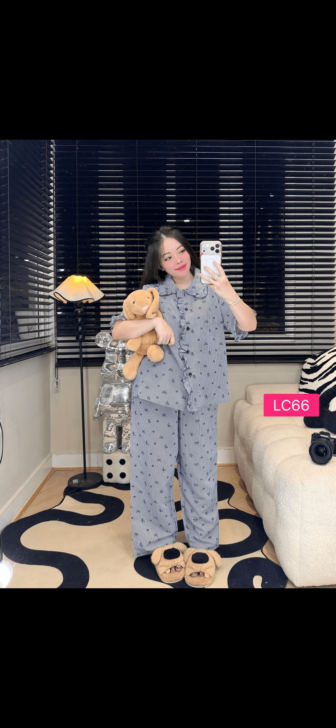 Lady Set Long Pan Blue (Free Size , Bust 120cm)