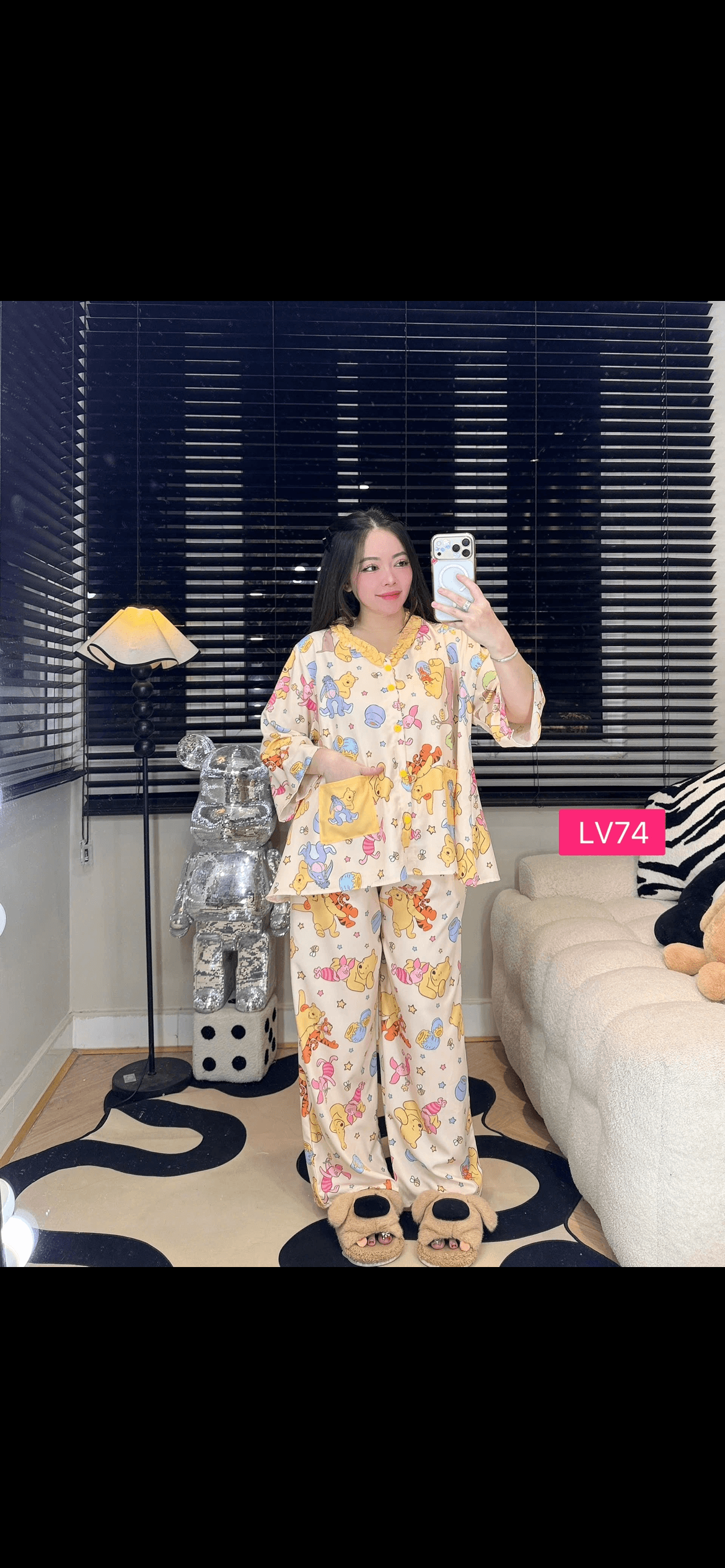 Lady Set Long Pant V Pooh (Free Size , Bust 120cm)