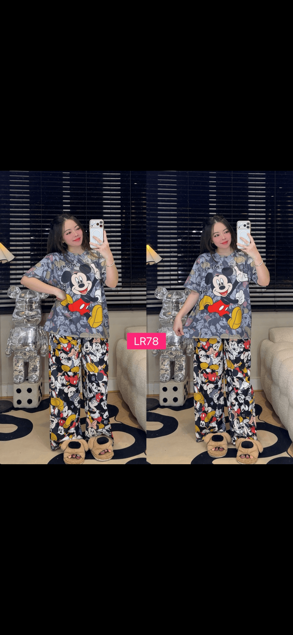 Mickey Set Long Pant Short Sleeve (Free Size Bust 120cm)