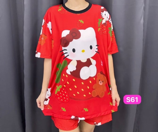 Kitty Red Set Short Pant (Bust 120cm&130cm)