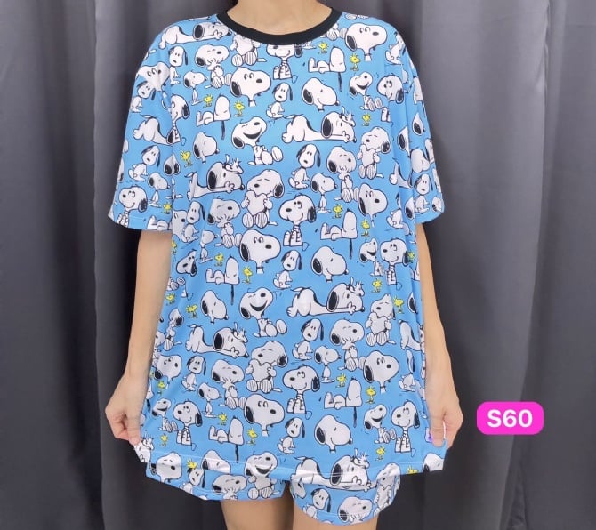 Snoopy Blue Set Short Pant (Bust 120cm&130cm)