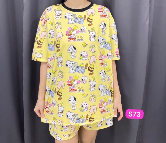 Snoopy Yellow Set Short Pant (Bust 120cm & Bust 130cm)