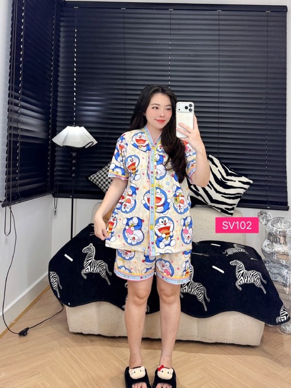 Doraemon v neck set (free size)