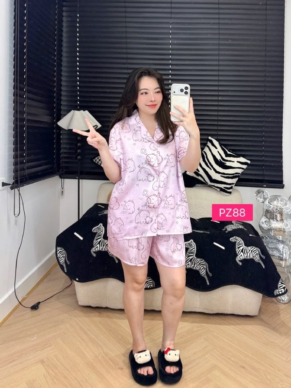 Capybara pizama set short pant (free size)