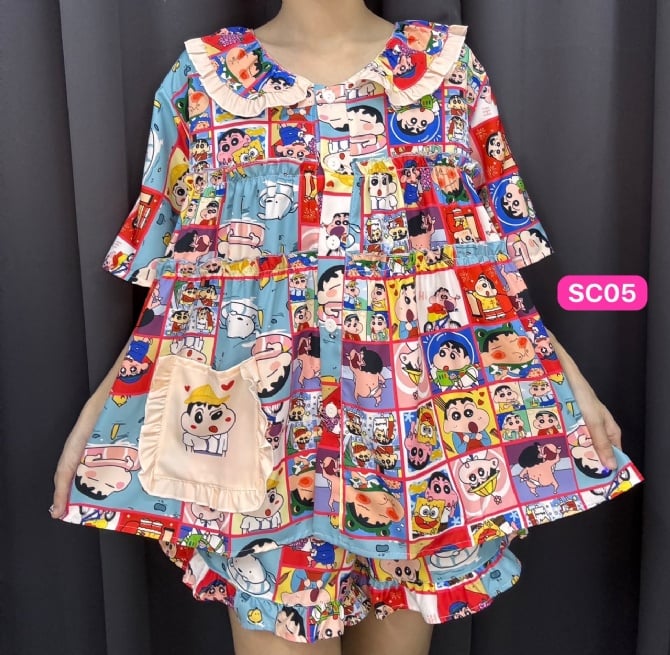 SHIN CHAN SET WAWA SHORT SLEEVE SHORT PANT (bust 120cm)