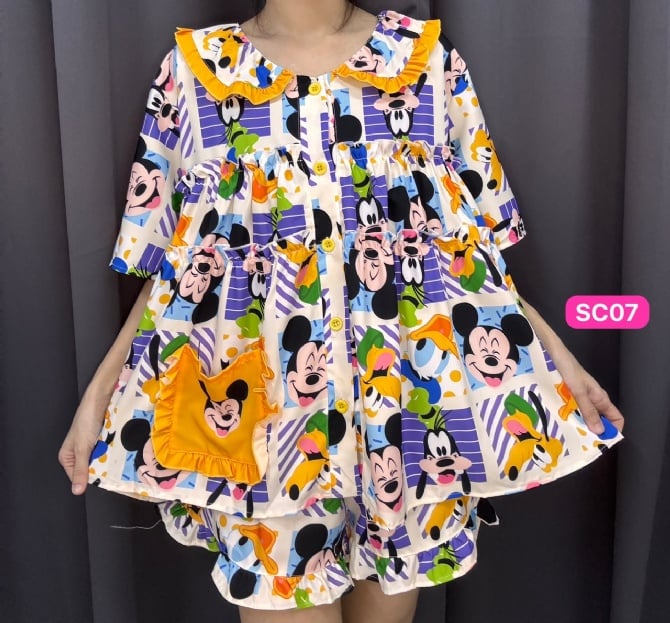 MICKEY SET WAWA SHORT SLEEVE SHORT PANT (bust 120cm)