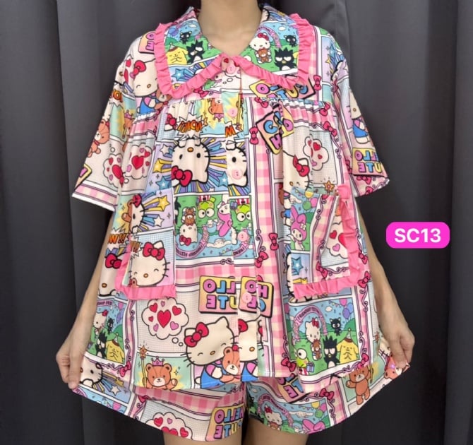 KITTY SET WAWA SHORT SLEEVE SHORT PANT (bust 120cm)